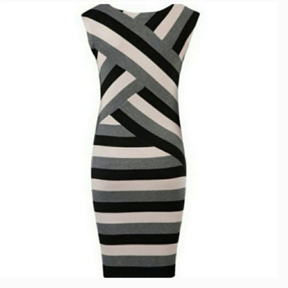 Ted Baker Caligo Striped Detail Bodycon Dress size 1 nwt - Picture 3 of 11